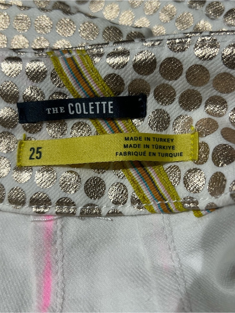 Maeve Colette High-Rise Wide Leg Cropped Rose Gold Polka Dot Limited Edition - Picture 7 of 8